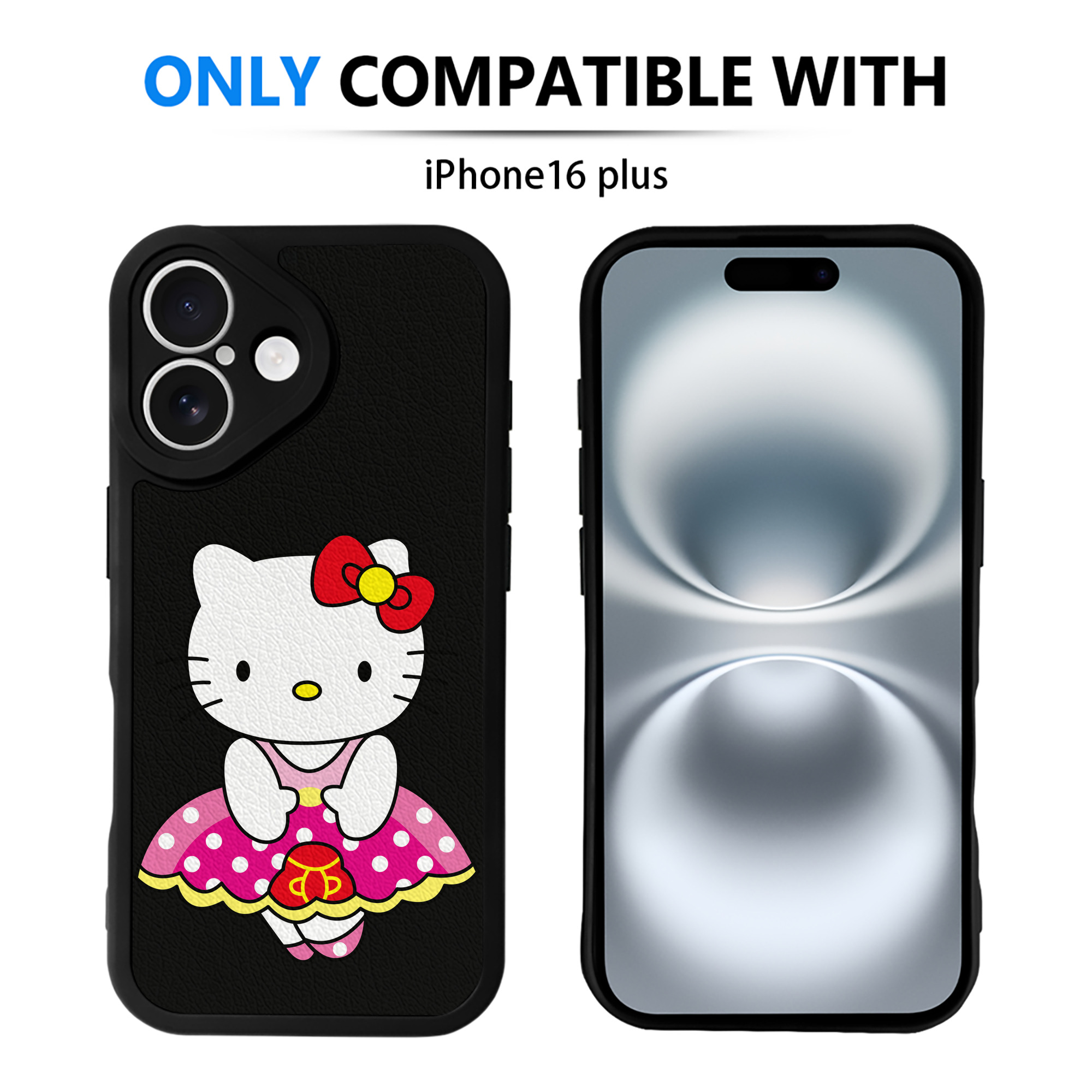（画像用） Hello Kitty ハローキティ 【iPhone 16シリーズ対応】シリコンスマホケース（レザー調） 材質：シリコン